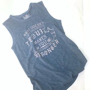 Graphic tee sleeveless tequila boho festival top